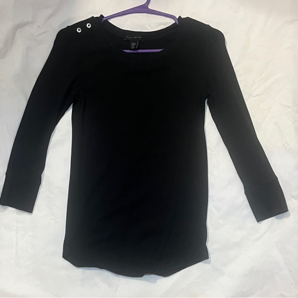 Willi Smith Black Crew Neck Top